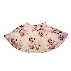 Papaya Floral Skirt with Pink and Cream Design Size L Lined With Tulle